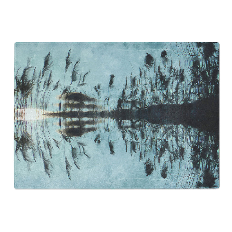 Reed Pond Painting Chopping Board, 0.4cm H x 20cm W x 28.5cm L