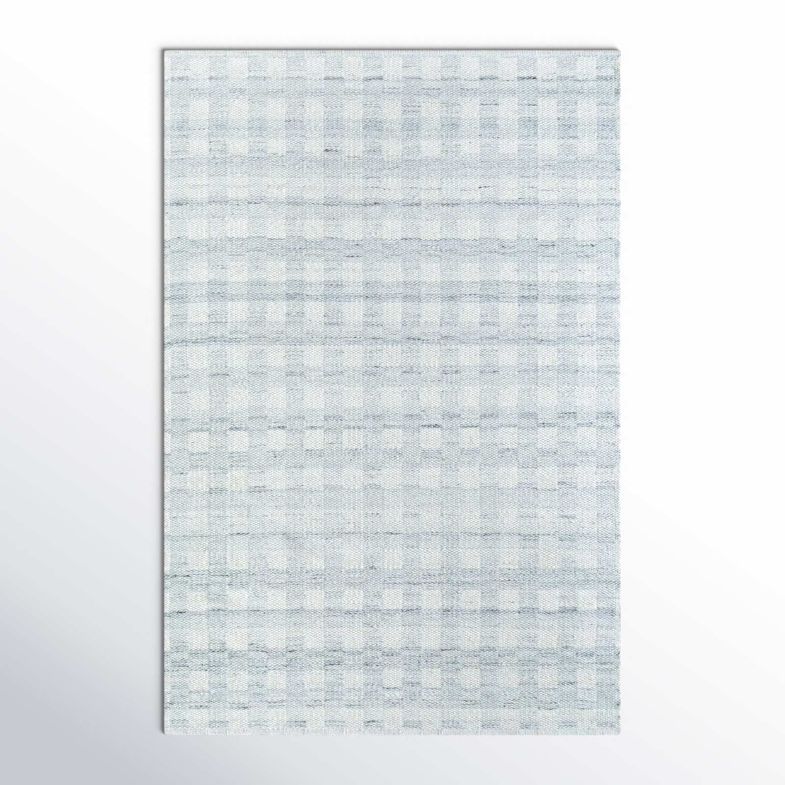 Lavande Hand-Woven Plaid Gray Rug, Rectangle 2' x 3'