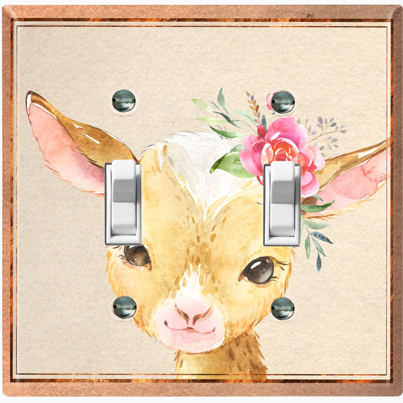 Cute Animal Baby Doe 2-Gang Toggle Light Switch Wall Plate