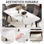 62.99" Modern Artificial Stone White Curved Edge Black Metal Leg Dining Table-Can Accommodate 6 People(Dining Table Only)-1860137392-1860137036