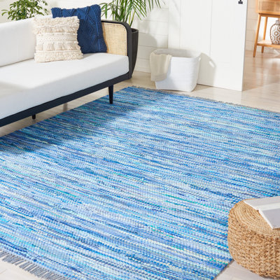 Tapis de couleur unie en coton recyclé à tissage plat Ashbourne