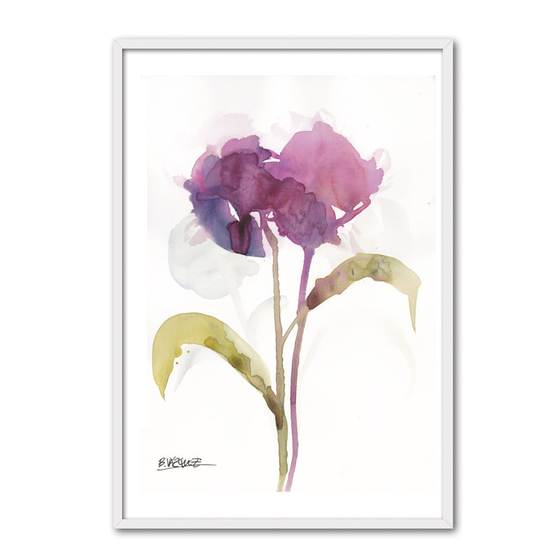 Flor Malva by Bruno Vázquez - Single Picture Frame Painting, 60cm H x 40cm W x 3cm D