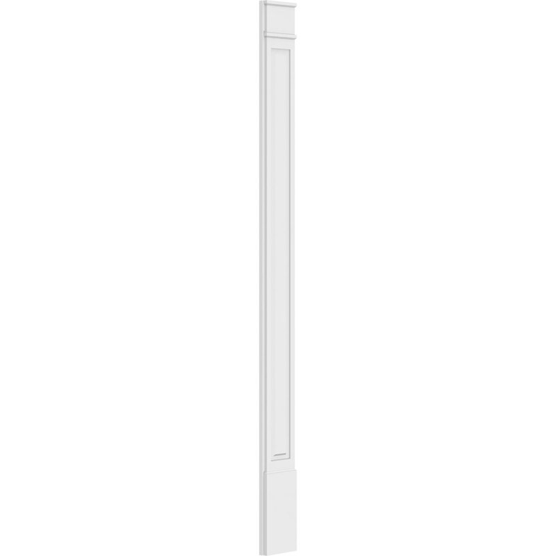 TruCraft Raised Panel Pilaster w/ Decorative Capital & Base, 10"W x 120"H x 2"P Base Can Be Trimmed Up To 6 5/8", Architectural Grade PVC, Sold As Pair