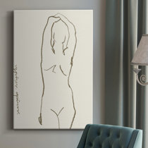 Nude Contour Sketch I Framed On Paper by Ethan Harper Print