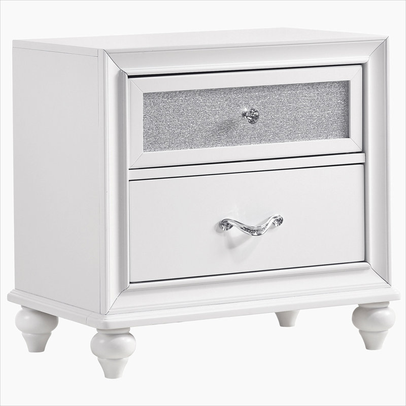 Table de chevet 2 tiroirs blanche
