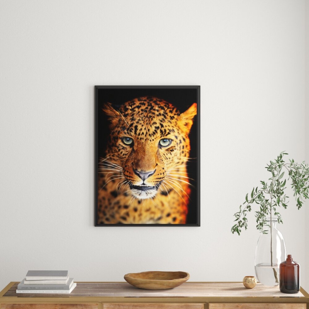 Gerahmtes Wandbild Stolzer Leopard