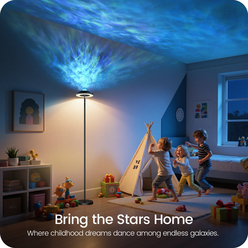  Lampe sur pied à DEL 69,3 "à intensité variable avec télécommande et projecteur rotatif à double face Galaxy Rgb