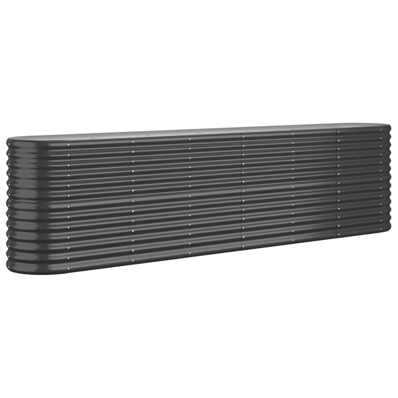 Garden Raised Bed Powder-coated Steel, Anthracite, 68 cm x 260 cm x 40cm