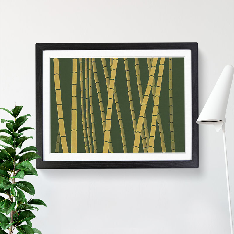 Pristine Bamboo Forest - Single Picture Frame Print, Black, 46cm H x 64cm W x 2cm D