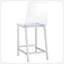 Ensemble de 2 tabourets de comptoir contemporains en acrylique transparent et chrome, avec support durable et design élégant pour les espaces modernes