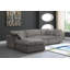 Canapé modulaire en velours et chaise longue avec repose-pieds de 119 po-1104115555