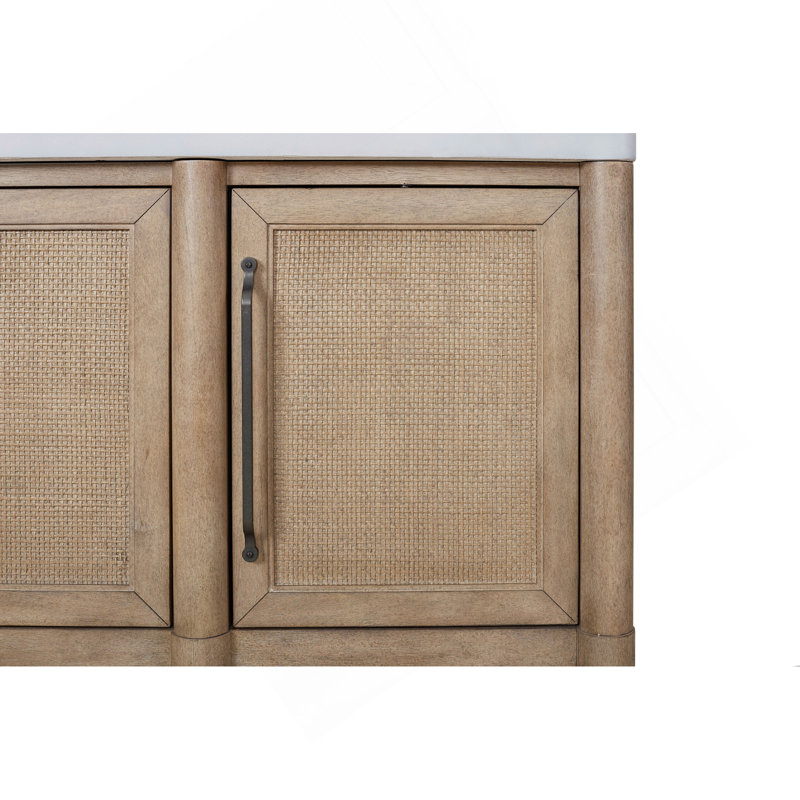 Cement Topped Server With Cane Insets