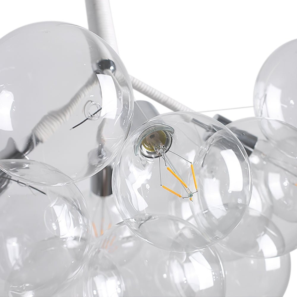6-Light Sputnik Bubble Large Chandelier with Glass Accents