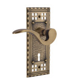 Craftsman Plate Privacy (Bed & Bath) with Decorative Keyhole and Manor Lever