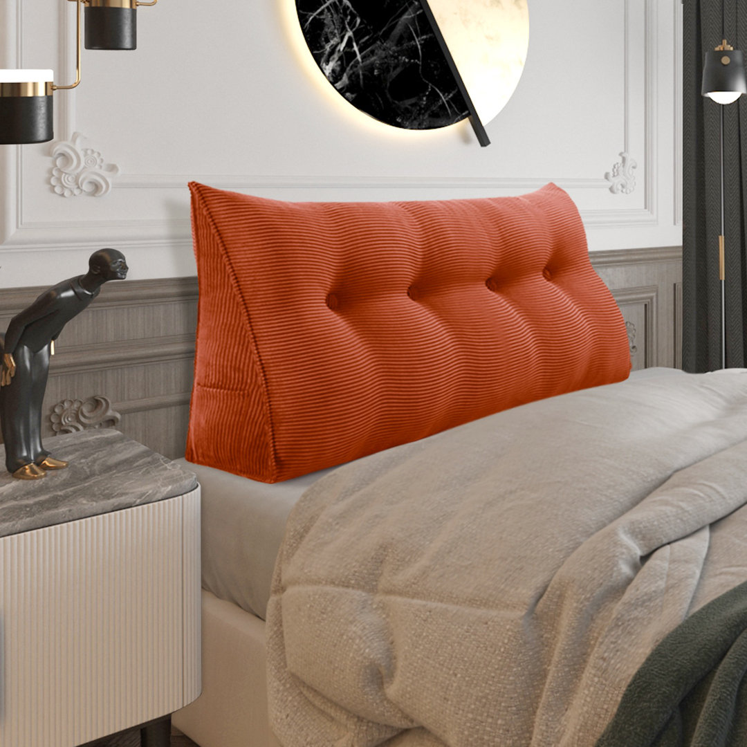 Sit-up Back Comfort 100% Cotton Corduroy Backrest Bed Back Support Headboard Wedge Reading Pillow WOWMAX 
