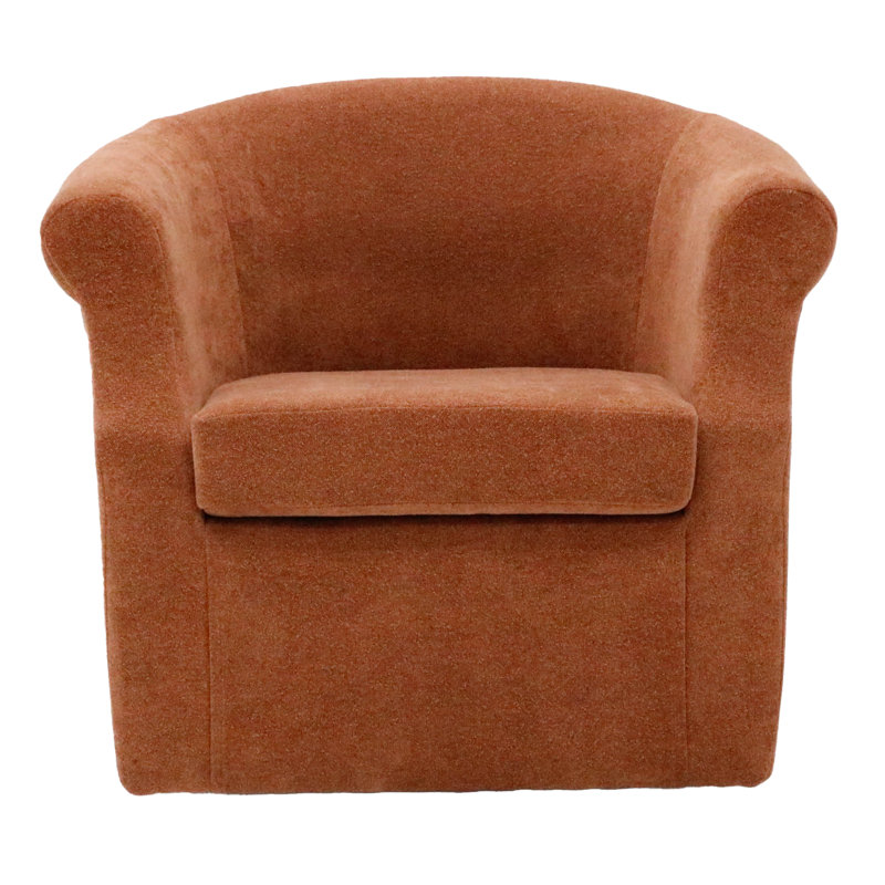 Fauteuil demi-tonneau pivotant l 3,5 po Buril, Camel Polyester Blend