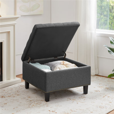 70.5cm Wide Tufted Square Ottoman with Storage