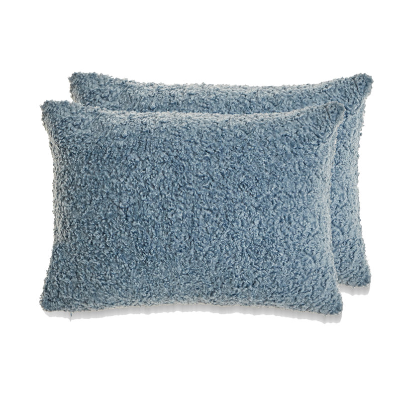 FRENCH BOUCLE Throw Pillow, Blue, Feather