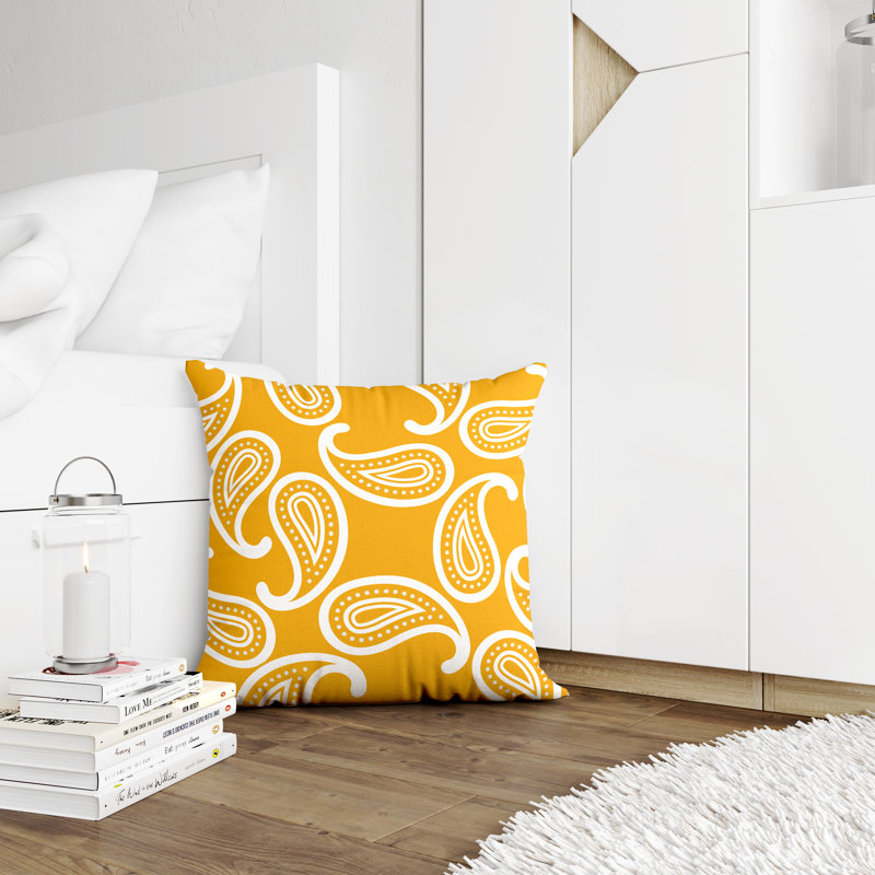Housse et insert de coussin décoratif en polyester, L 15 po x H 15 po, Jaune