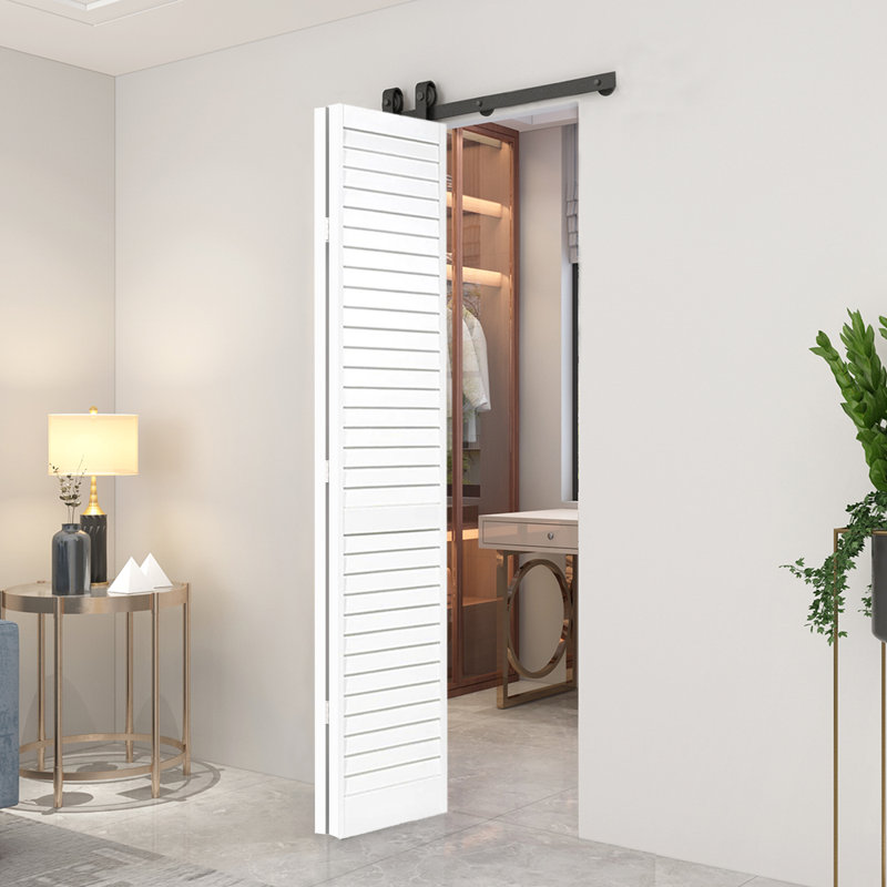 Porte pliante en bois massif 80 po, Blanc, 36 po x 80 po