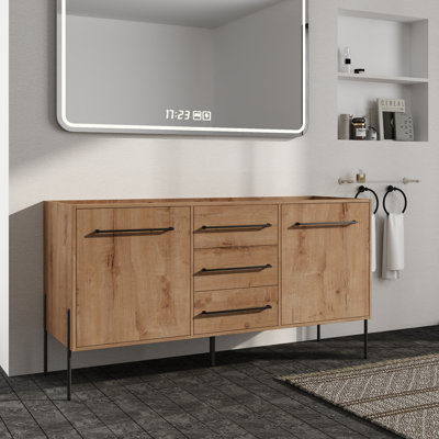 Faelan 60'' Freestanding Double Bathroom Vanity Base Only