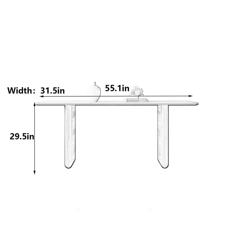Table de salle à manger moderne, H 29,5 po x L 55,1 po x l 31,5 po