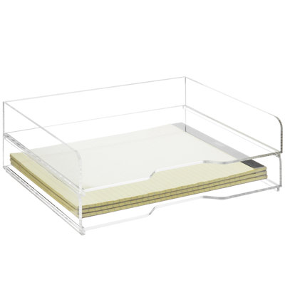 Acrylic 2 Tier Stackable Desktop File Organiser