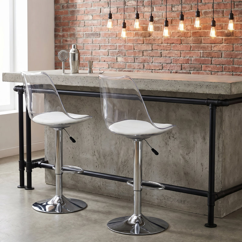 Chaises et tabourets de bar modernes et minimalistes avec dossier moyen, pivot réglable et réglage pneumatique de la hauteur