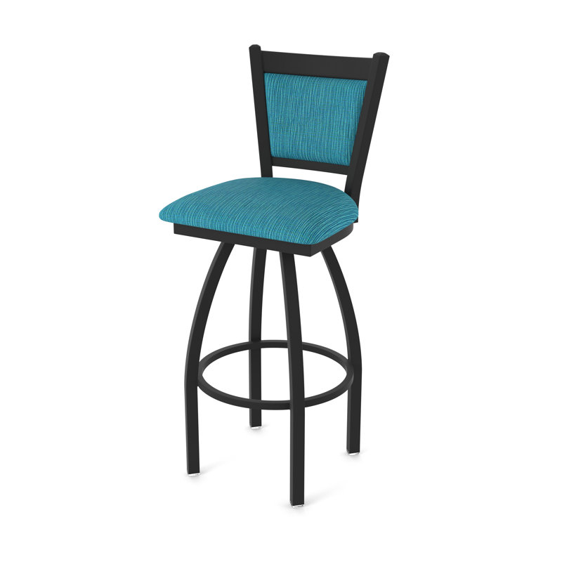 Tabouret pivotant Hadleigh, Tabouret de comptoir (siège d'une hauteur de 25 p, Noir froissé, Tissu - marée graphique