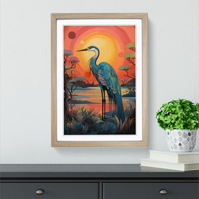 Heron Colour Field - Framed Print