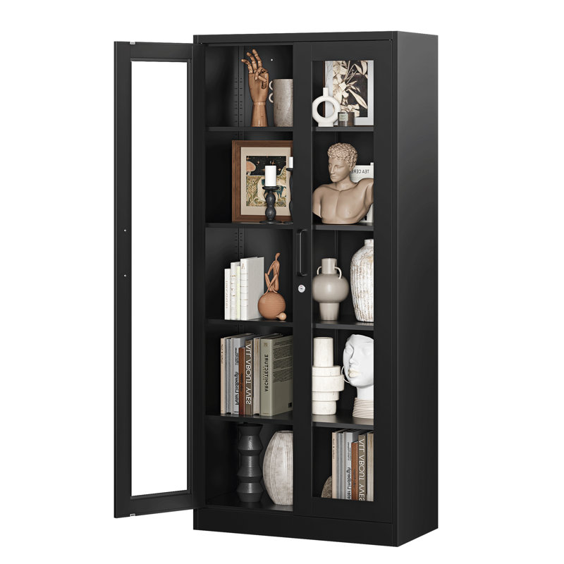 Armoire de rangement à 5 tablettes Kizzi, Noir