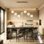 Nirupa 7 - Light Glass Dimmable LED Kitchen Island Linear Pendant with Remote Control Included-948038120