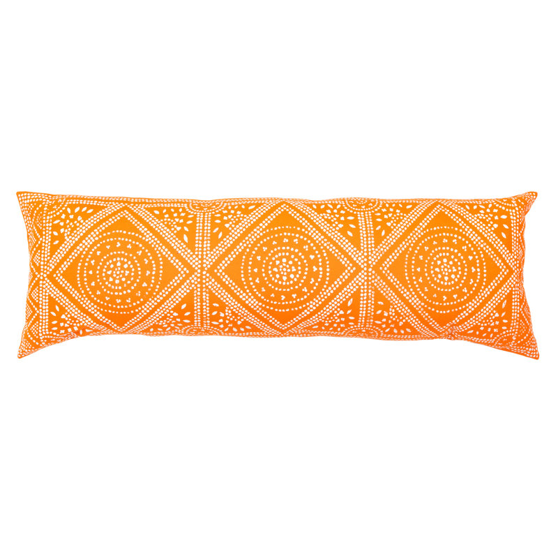 Rectangular Pillow Cover & Insert, Orange/White