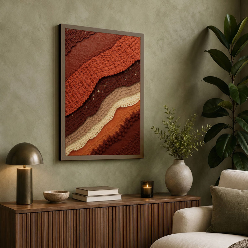 Layered Earth Strands Rustic - Wrapped Canvas, 30x20 - 76.2 x 50.8 cm, Sage Border