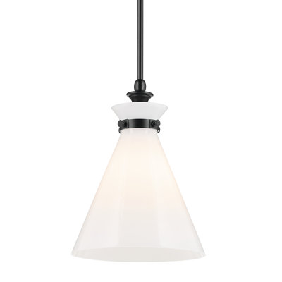 1 Light Updated Traditional Pendant with Glass