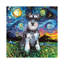 Schnauzer Night by Aja Trier - Wrapped Canvas Painting-435639429