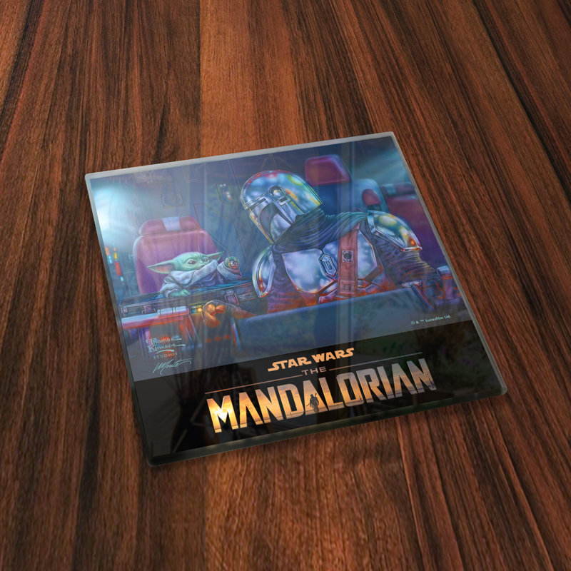 (Symboles) Ensemble de sous-verres en verre Starfire, Star Wars / The Mandalorian Collection 2