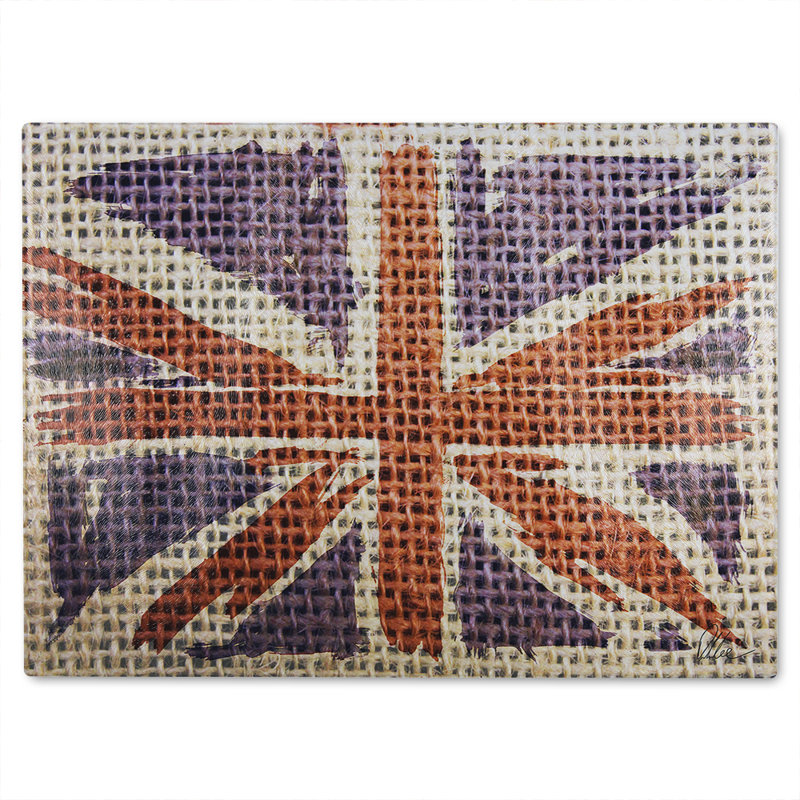 Hessian Jack Glass Chopping Board, 40cm L x 28cm W