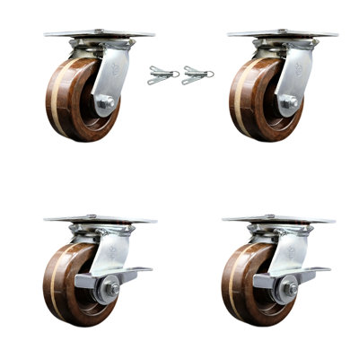 4 Piece High Temp Phenolic Caster Set