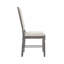 Ensemble de 2 chaises de salle à manger rembourrées en lin, crème et gris patiné