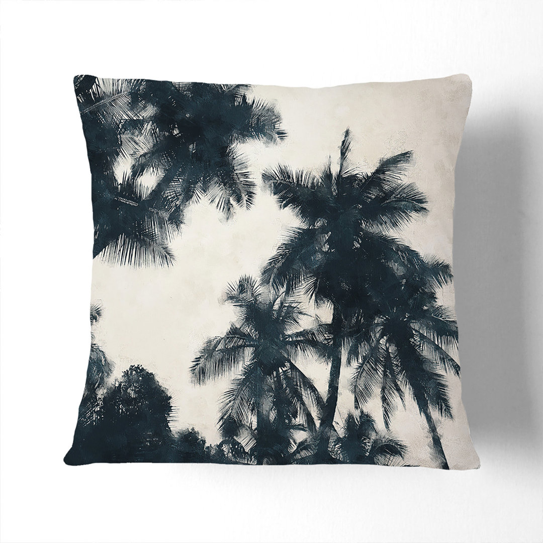 Palm Tree Fronds Painting Scatter Cushion with Filling