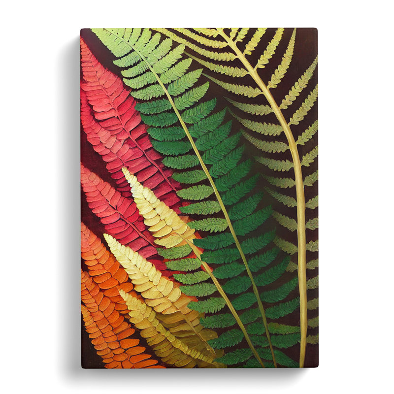 Tharptown Fern Leaf Colours - Wrapped Canvas, 50cm H x 35cm W x 3cm D