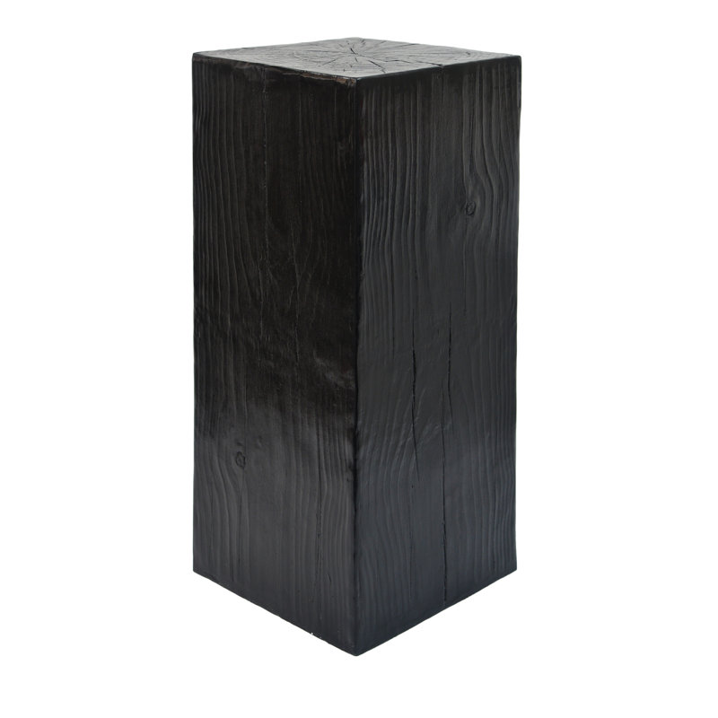 Black Wood-Look End Table, 14.5X14.5X34.25 Size, Indoor Outdoor Use, Mixable With Different Heights, And Portable 34.25 Inches Height, Usage, Modern Style, Mobile