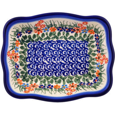 Polmedia Blissful Daisy Rectangle Stoneware Baker Bakeware