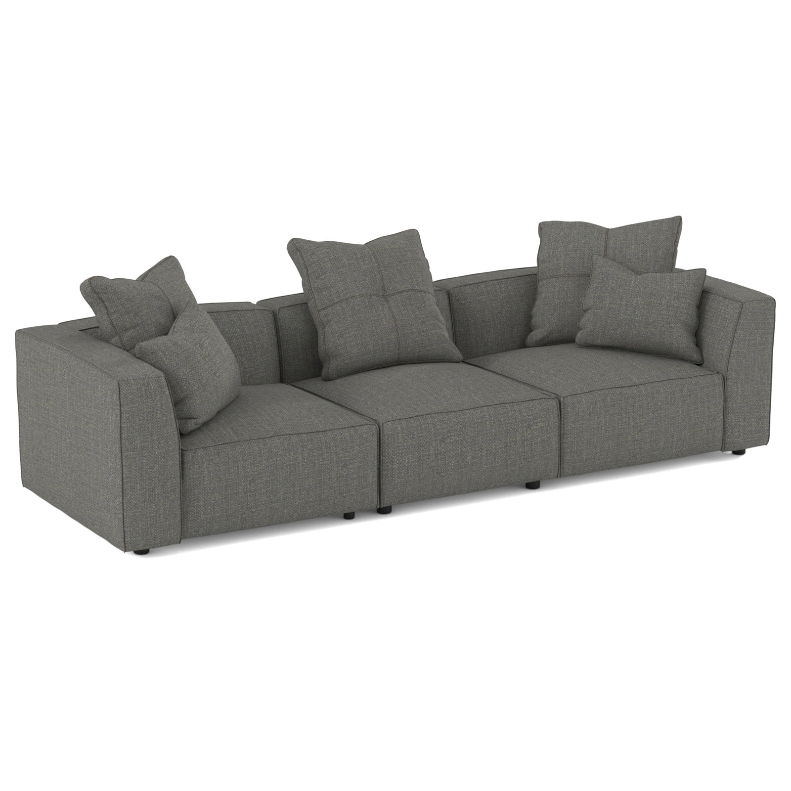 Del Modular Upholstered Sectional, Vibe Smokey Polyester Blend