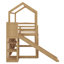 Lit mezzanine simple en bois avec glissade-76378511