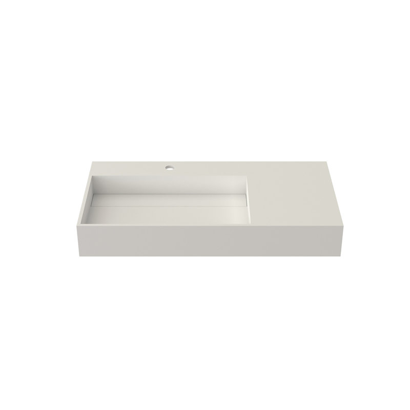 Lavabo de meuble-lavabo à surface en pierre et résine, H 5,1 po x l 36 po x P 18,1 po