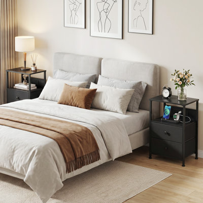 39 cm W Steel Bedside Table