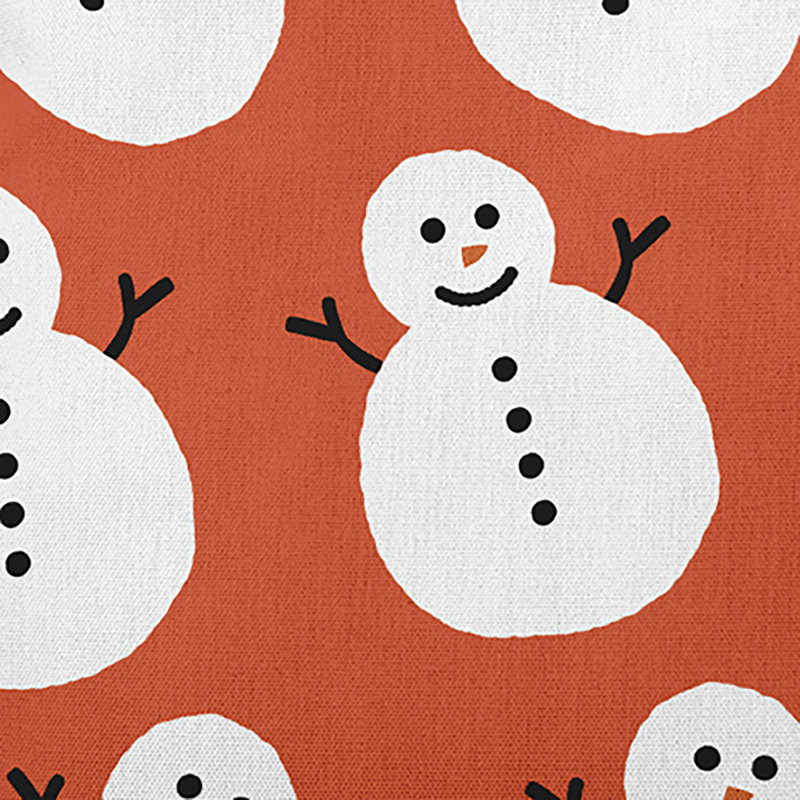 Dancing Snowmen Indoor/Outdoor Pillow, 14" H x 20" W, Orange