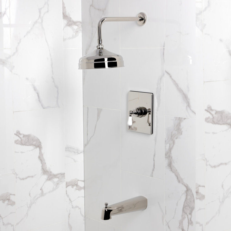 Kingston Brass Single-Handle Pressure Balanced Tub And Shower Faucet, Polished Nickel